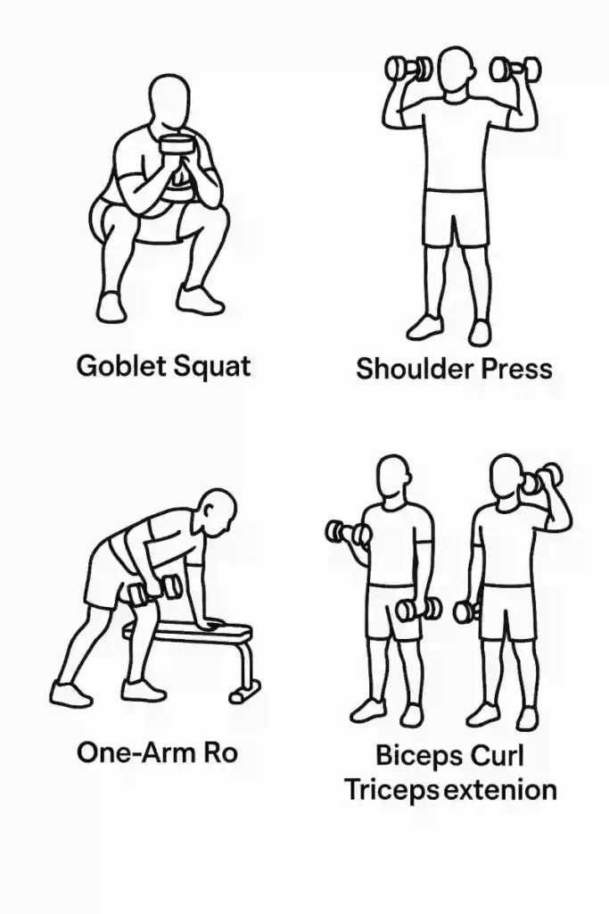 Øvelser du kan lave med håndvægte hjemme.